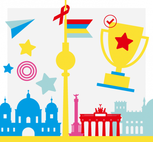 Illlustrationen Berliner Wahrzeichen und eines Pokals